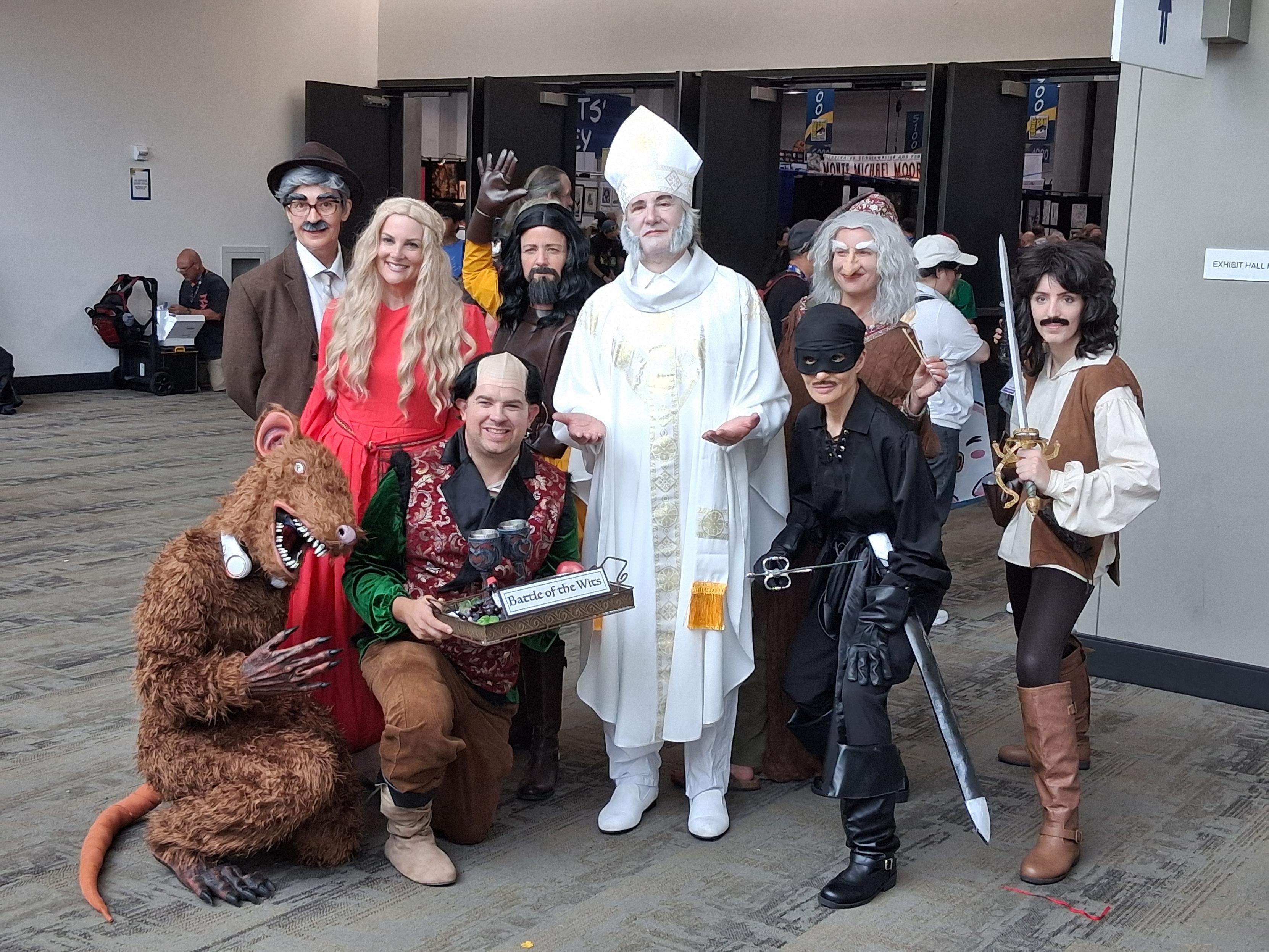 a group of cosplayers as various princess bride characters